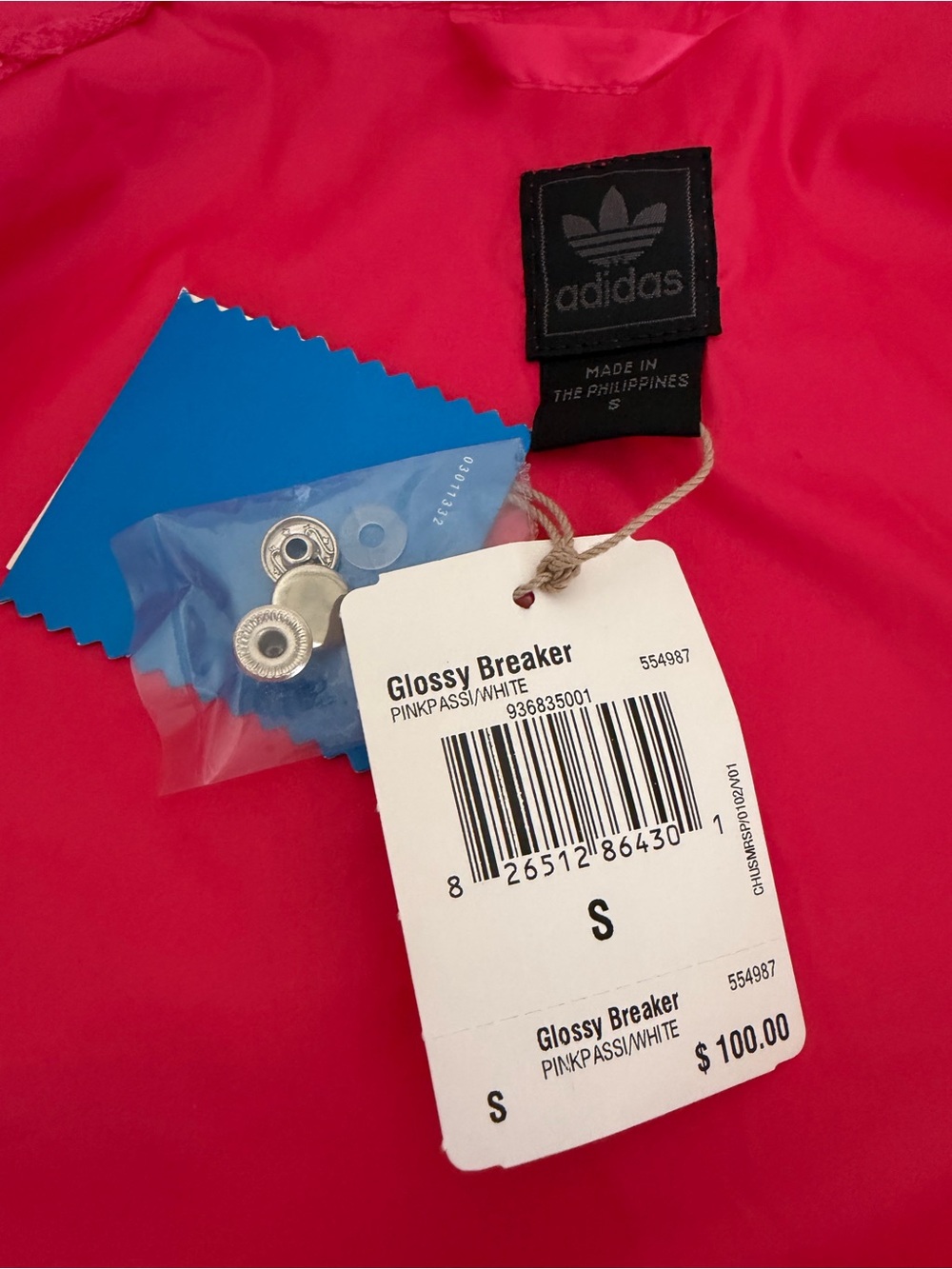 NWT Vintage 2005 Adidas Pink Glossy Breaker Windbreaker Jacket - Picture 10 of 13